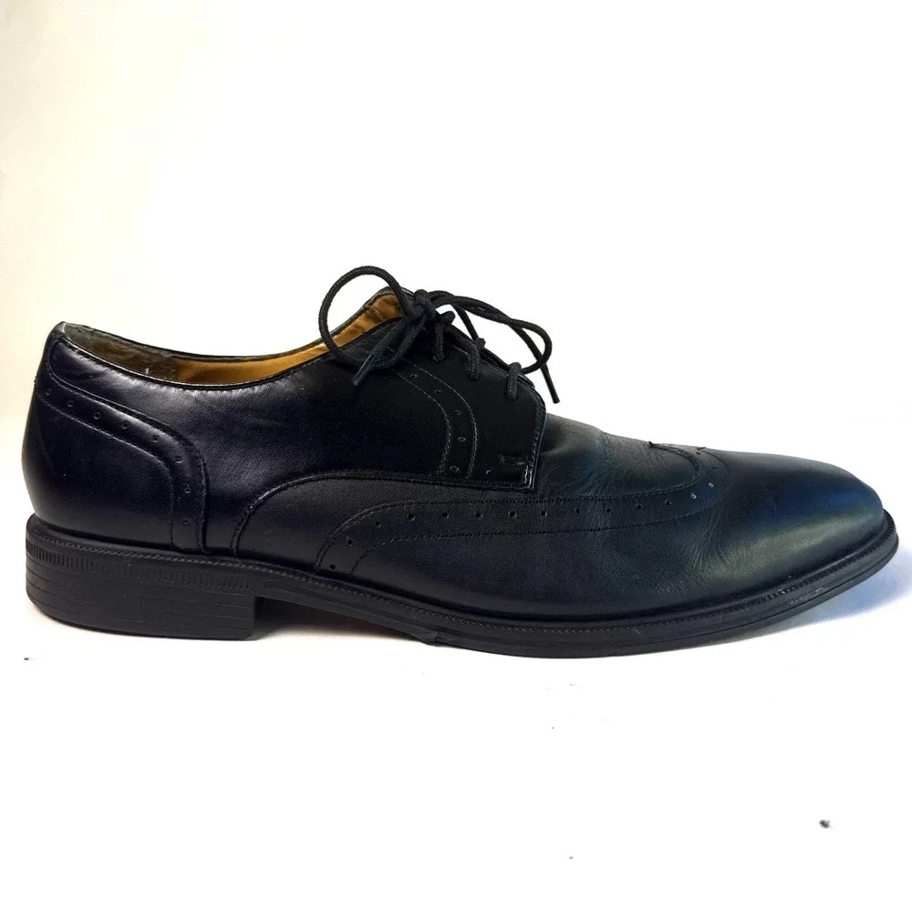Nunn Bush Mens 12 M Black Leather Wingtip Oxford Dress Shoes Comfort‎ Gel